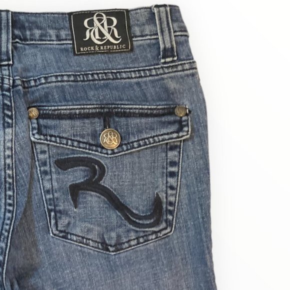 Rock Republic Womens Size 8 Kasandra Bootcut Jeans Low Rise Medium Wash Stretch - Picture 4 of 8